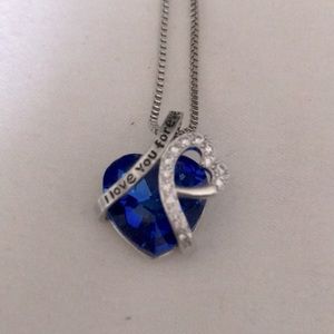 I Love You Forever Sapphire Heart Necklace